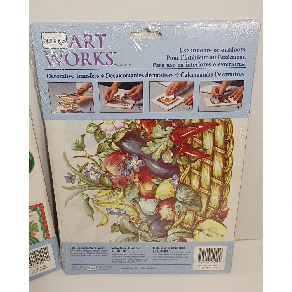 Vintage Springs Art Works Decorative Transfers Lot NOS Fruits And Vegetables